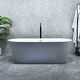 preview thumbnail 6 of 13, Altair Szany 67" x 32" Flatbottom Freestanding Acrylic Soaking Bathtub in Matte Gray with Drain and Overflow