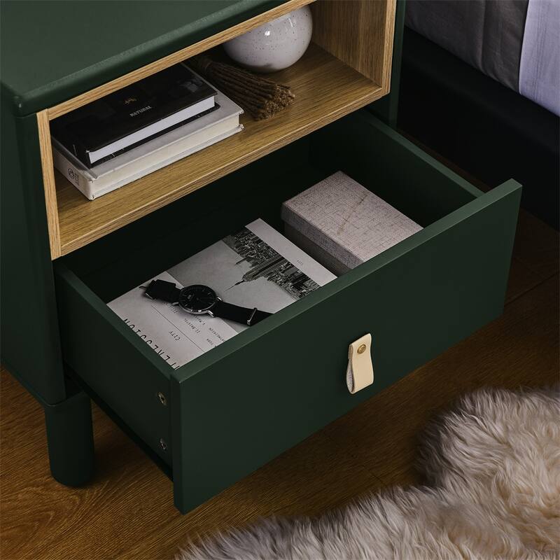 Modern Woode Bedside Table with Drawer and Legs