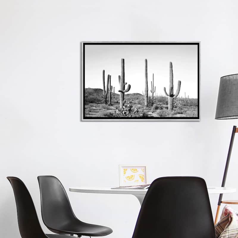 iCanvas "Gray Cactus Land" by Sisi & Seb Framed