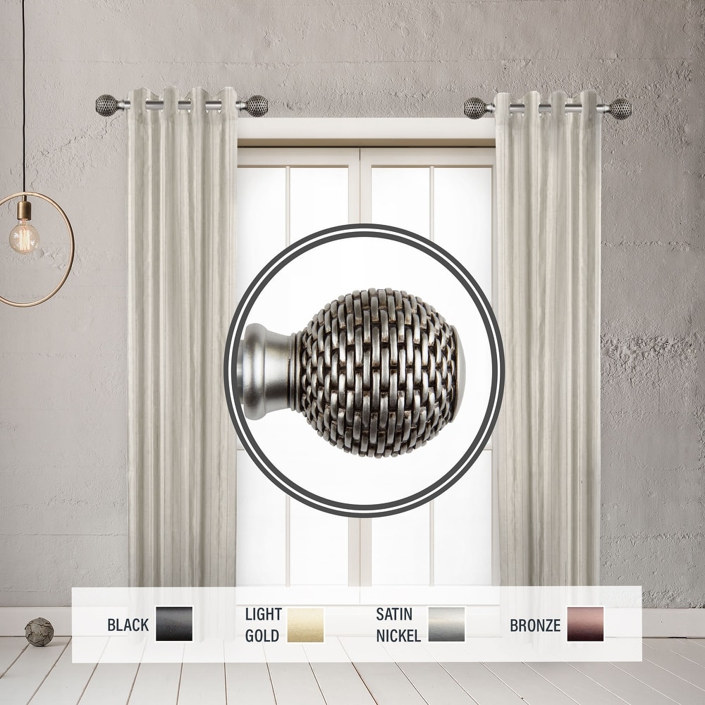 InStyleDesign Kray 1" Side Curtain Rod 12-20 inch long (Set of 2) - 12 to 20 inches