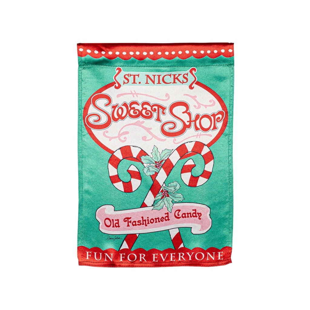 Sweet Shop Christmas Lustre Garden Flag - Multi - Color - 12.5 in x 18 in