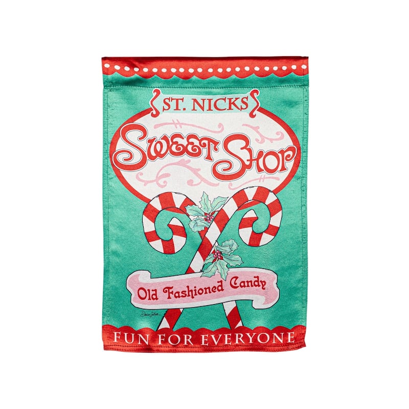 Sweet Shop Christmas Lustre Garden Flag - Multi - Color - 12.5 in x 18 in