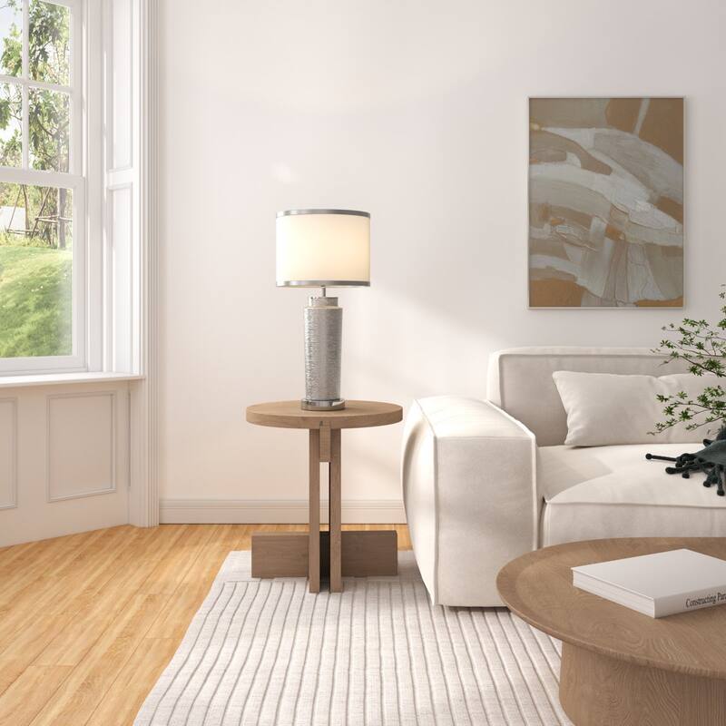 Acroma 25 '' Modern Ceramic Table Lamp with USB Ports - 1-light