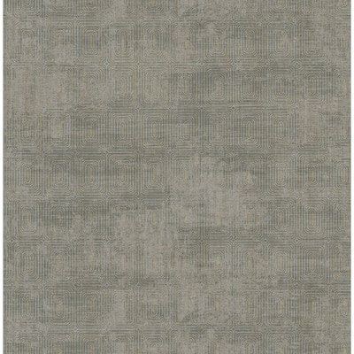 Seabrook Designs Amita Geometric Rectangles Unpasted Wallpaper
