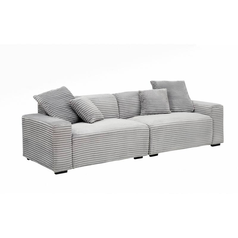 104.72-inch 4-seat large sofa with 4 throw pillows