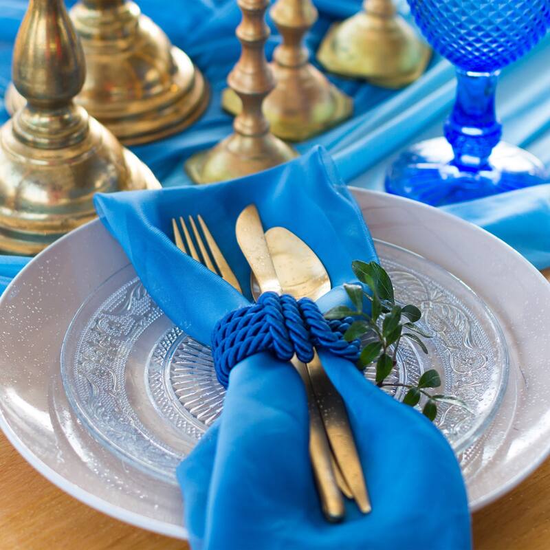 12pcs Satin Table Napkins Polyester Square Bright Table Napkin 20"x20"