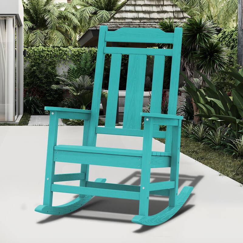 Outdoor Patio HDPE Rocking Chiar, Extra Wide Seat & Backrest