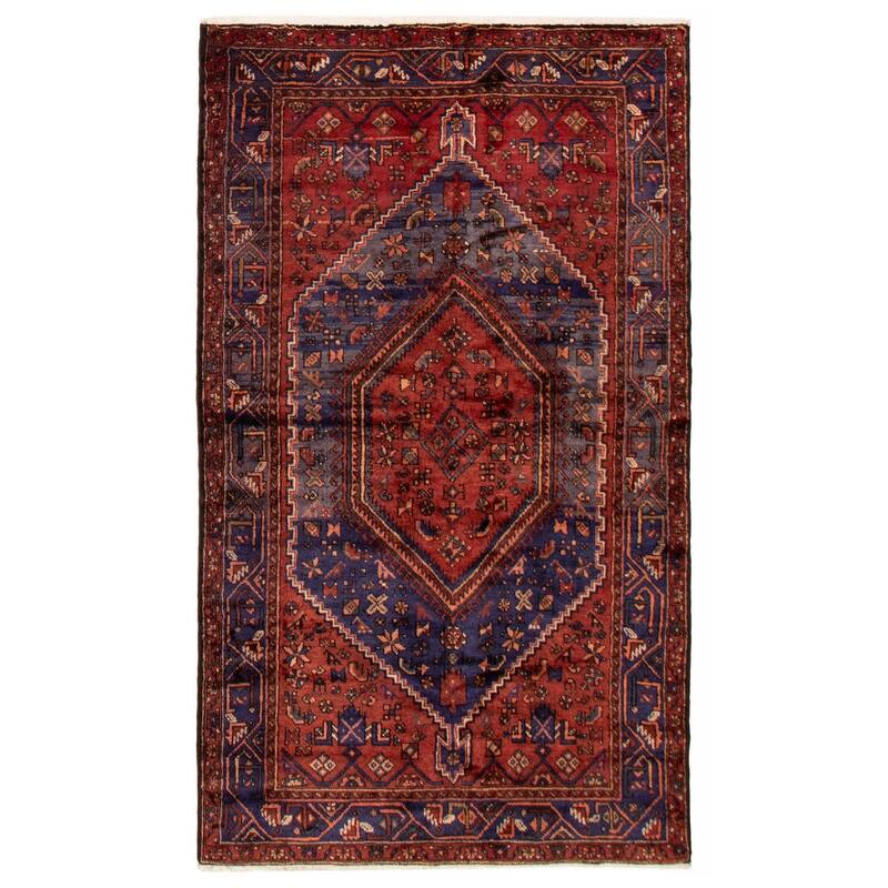 ECARPETGALLERY Hand-knotted Andelz Red Wool Rug - 4'6 x 7'7 - Red - 4'6 x 7'7