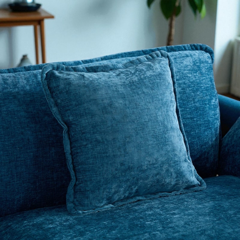 Modern Chenille Loveseat with Wide Armrests, Modular Small Couch for Living Room & Apartment, Double-Layer Cushion Comfort