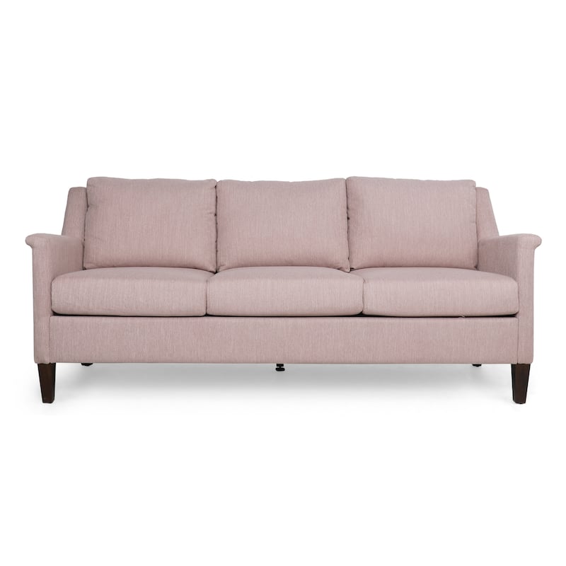 76.5 Inches Upholstered Couch, Compact Sofa Loveseat Couch with Wood Legs, Fabric Couches 2 Seats Love Seats for Living Room