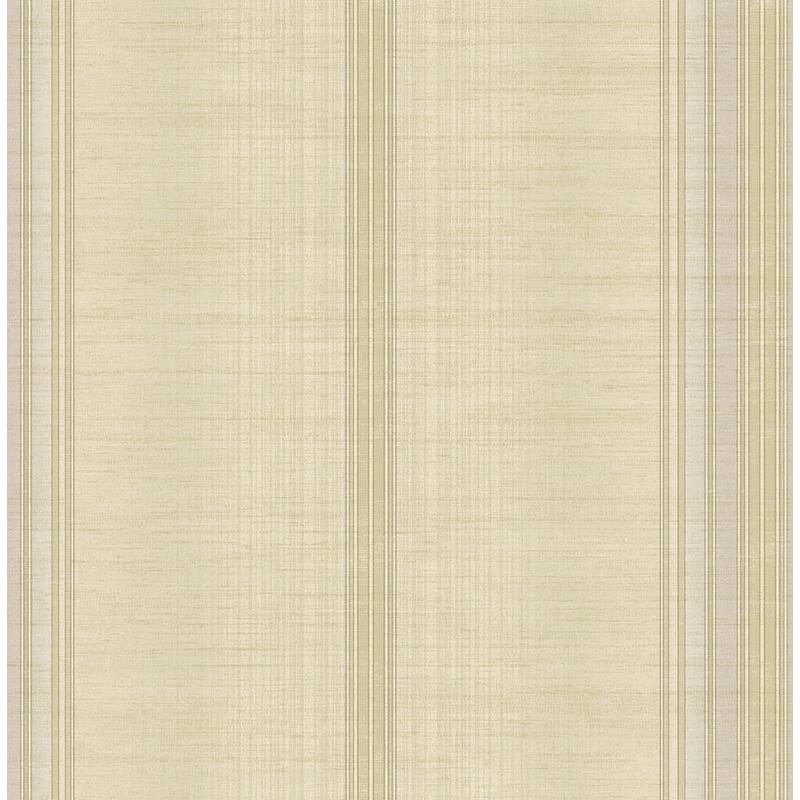 Seabrook Designs Moena Stripe Unpasted Wallpaper - 20.5 in W x 33 ft. L - Metallic Alabaster & Lavender