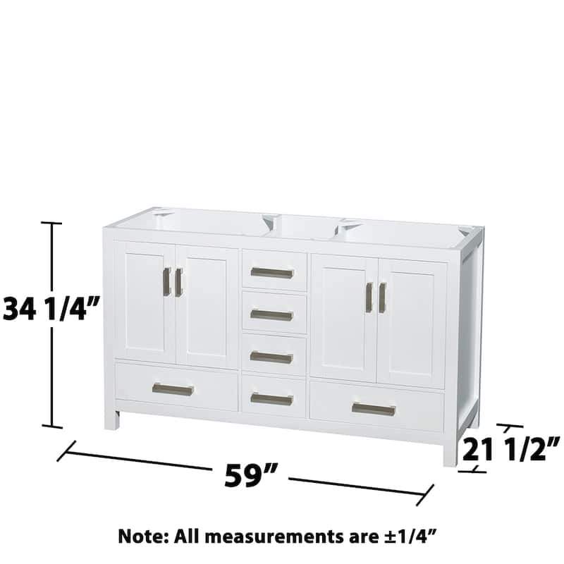 Wyndham Collection Sheffield 60" Hardwood Vanity Cabinet and Mirror -