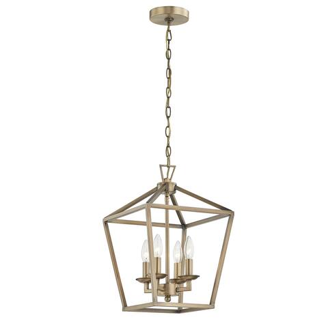 Cage Chandelier 4-Light Lantern Square Light Pendant