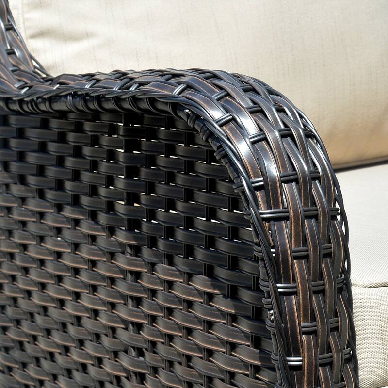 OVIOS 7-piece Patio Swivel Chair Set with 42" Fire Table