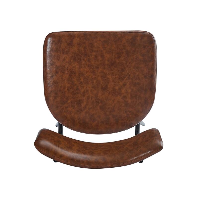 Roomfitters 26'' Retro Swivel Counter Stools, Set of 2 PU Leather Bar Chairs with Cushioned Seat and Iron Frame