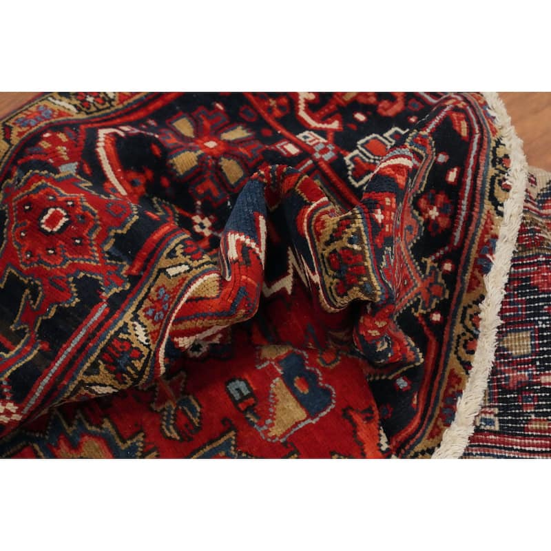 Hand Knotted Oriental 100% Wool Carpet Traditional Medallion Red Heriz Area Rug - 10' 9'' X 7' 6''