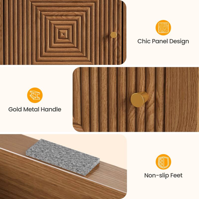 59'' TV Stand for TVs Up to 65'' with Storage and Adjustable Shelves - n/a