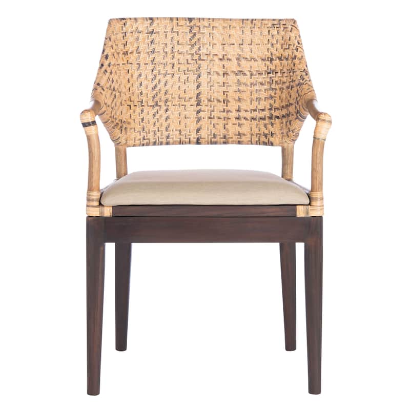 SAFAVIEH Saveta Honey Arm Chair - 23" x 22.5" x 34" - 23Wx23Dx34H