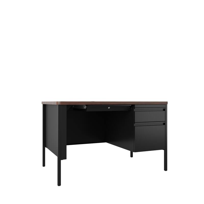 Hirsh Teacher's Desk 30" x 48" Right Hand Pedestal - Black