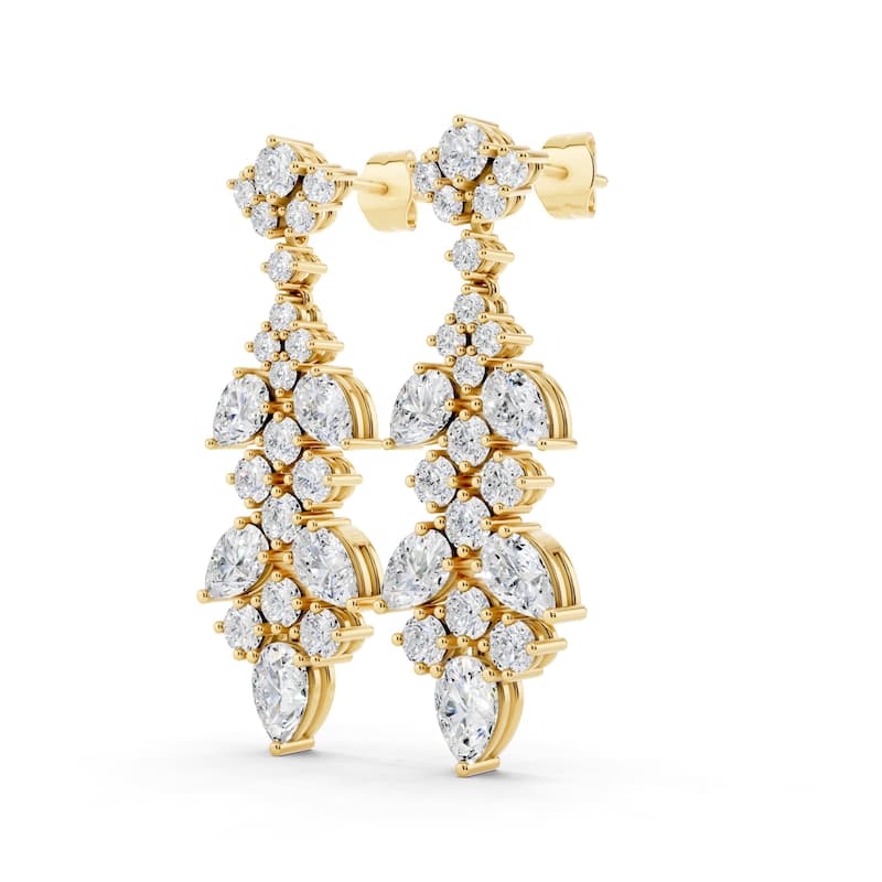 Auriya 14k Gold 3ctw Lab Grown Diamond Dangle Earrings (E-F VS)
