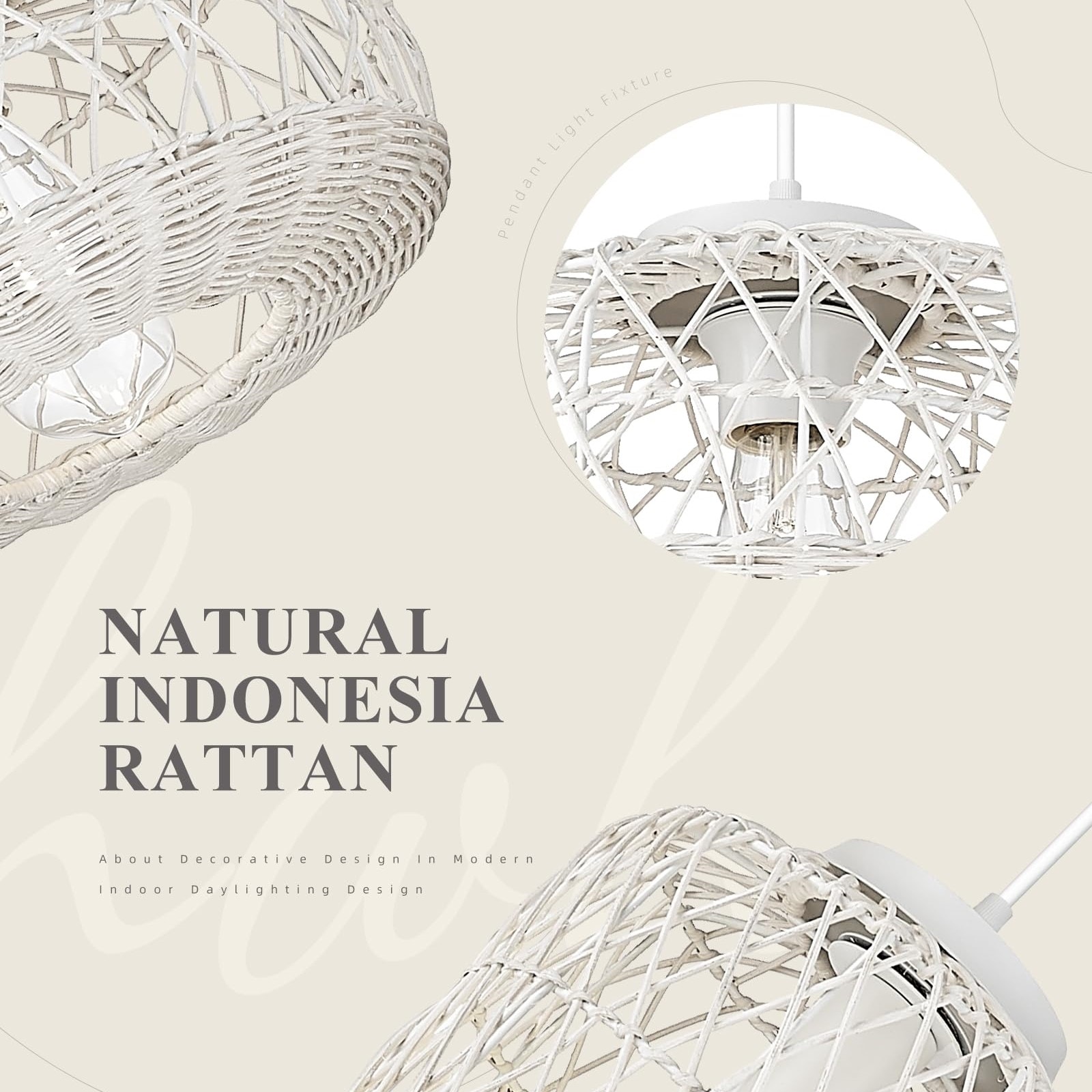 3 Light Rattan Cluster Pendant Light Wicker Chandelier On Sale Bed Bath Beyond 40355054