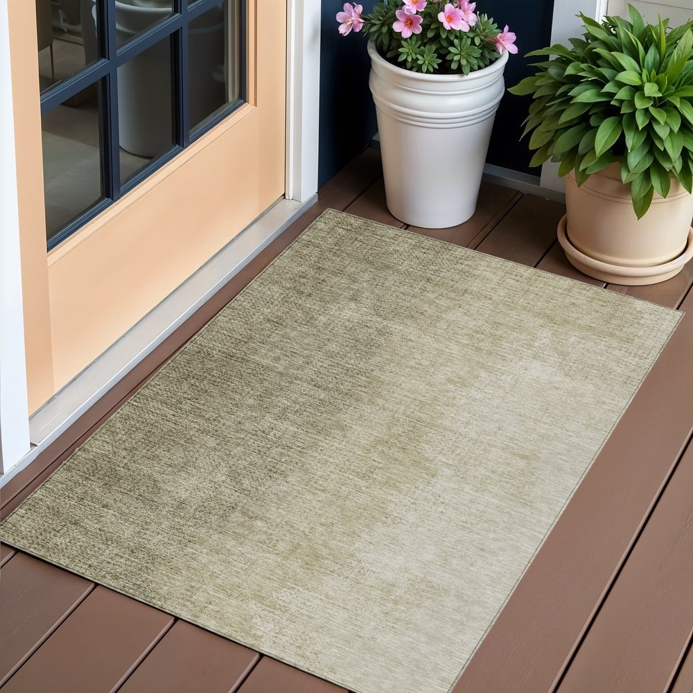HomeRoots Abstract Transitional Rectangle Outdoor Rug