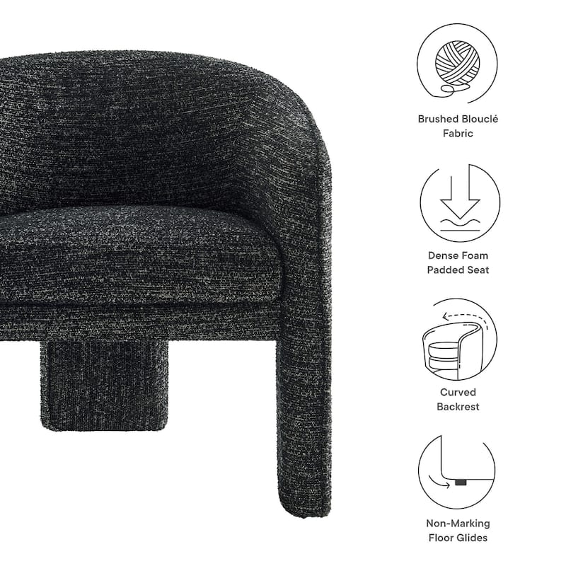 Greer Boucle Fabric Upholstered Accent Armchair