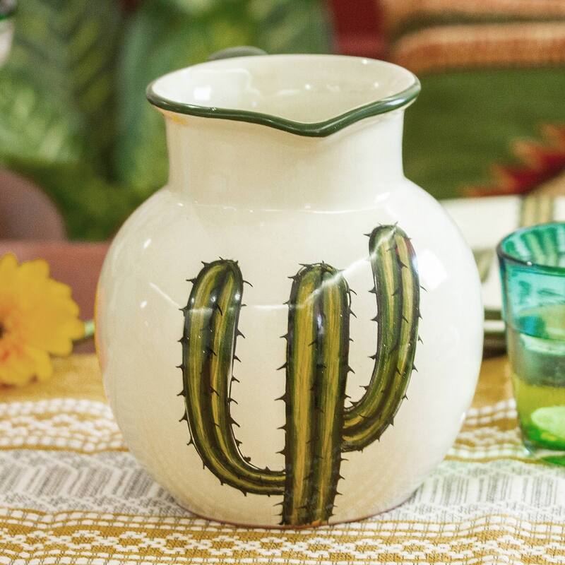 Novica Handmade Saguaro Ceramic Pitcher