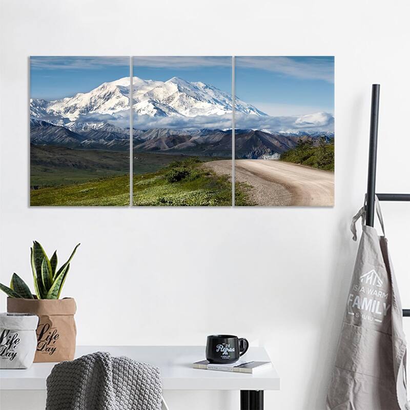 Snow Mountains Canvas Wall Art Winter Snowscape