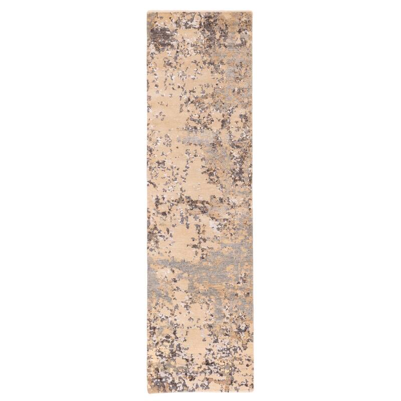 ECARPETGALLERY Hand-knotted Legacy Beige Silk, Wool Rug - 2'7 x 9'6