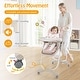 preview thumbnail 38 of 47, Multifunctional Folding Baby High Chair with Rolling Wheels and Adjustable Height - 40" x 23" x 36"-43.5"(L x W x H)