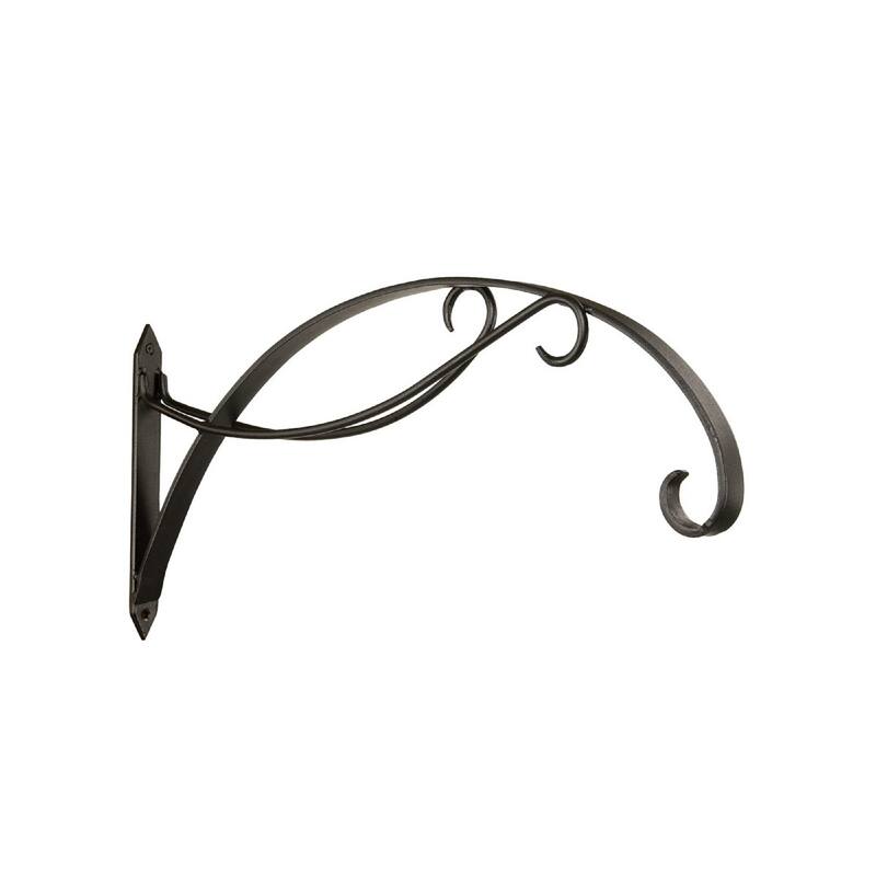 Achla Designs Curling Scroll Bracket for Large Baskets, 24 Inch Wide, Black Powder Coat Finish