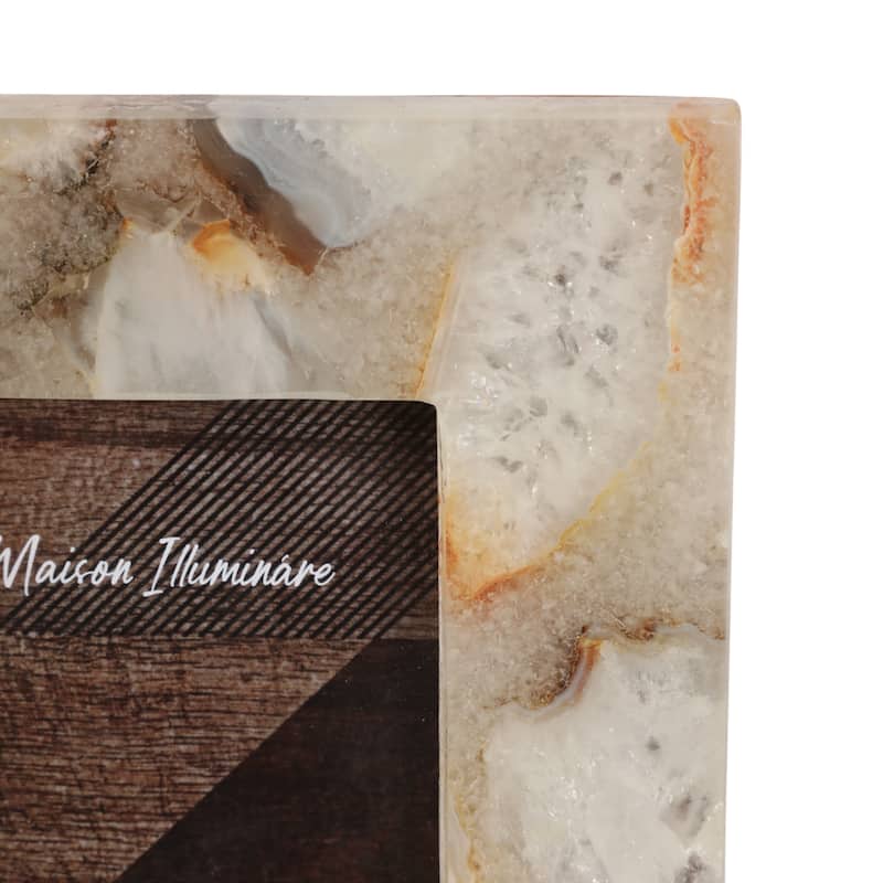 Stone Agate Decorative Frame Accents Modern Glam Style Sleek Display