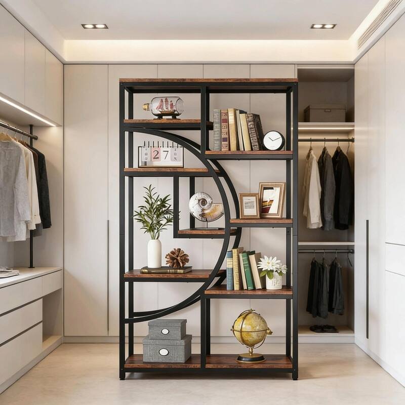 Versatile Freestanding Bookshelf - Geometric Design Display Bookcas