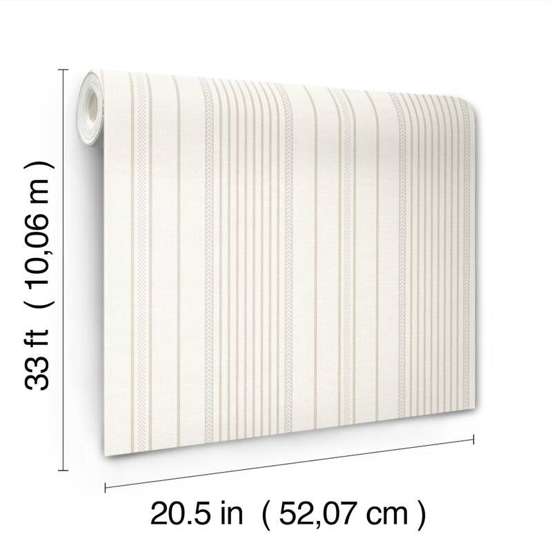 A-Street Prints Navarres Stripe Neutral Faux Linen Wallpaper