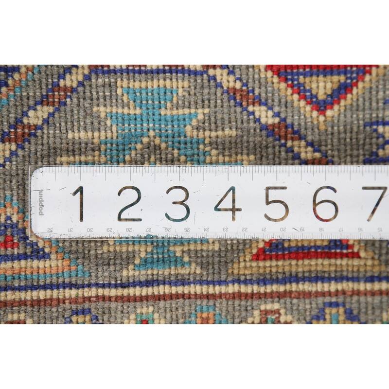 All-Over Gray Kazak Oriental Foyer Rug Hand-Knotted Wool Carpet - 2'8" x 4'1"