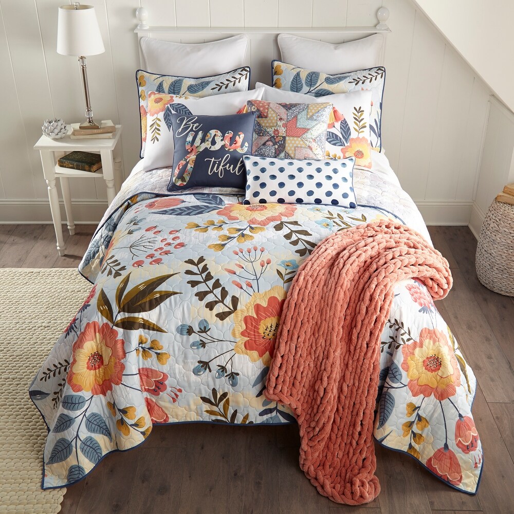 ZENSA REVERSIBLE 3-PC FULL/QUEEN QUILT ORANGE COMFORTER SET 