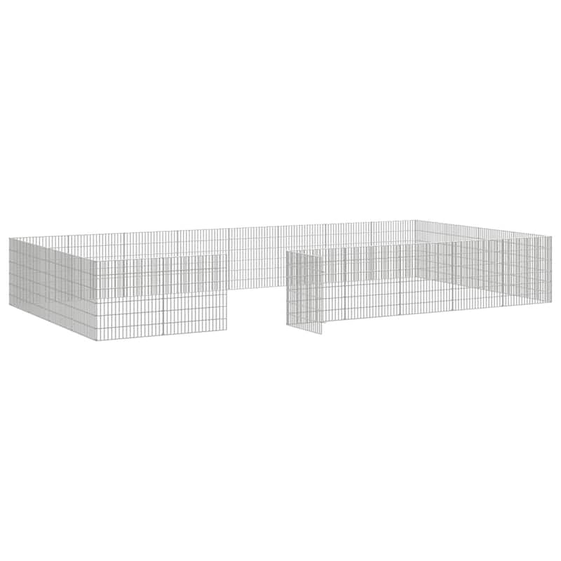 vidaXL Free Range Animal Enclosure Rabbit Hutch Free Range Pen Galvanized Iron