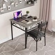 preview thumbnail 14 of 21, Dining Table Set, 3 Pcs Space Saving Kitchen Table with 2 Chairs - 29.1x29.1x30in