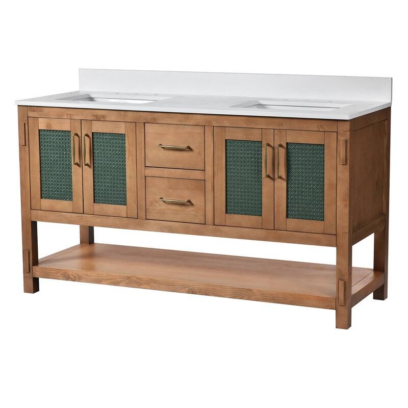 Acroma - 60'' Double Bathroom Vanity With Stone Top