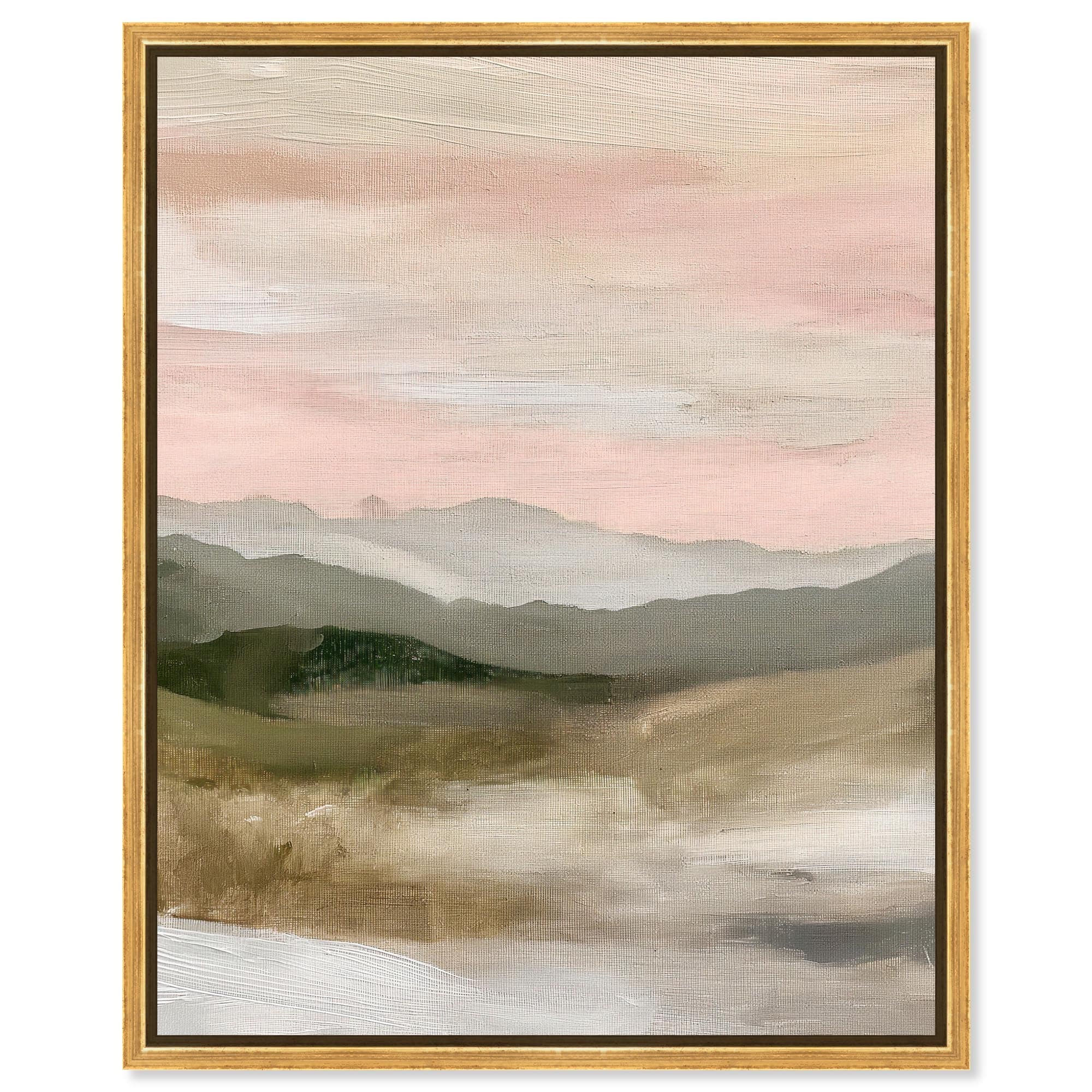 Misty Mountain I Landscape Art Framed Canvas Print by Art Remedy