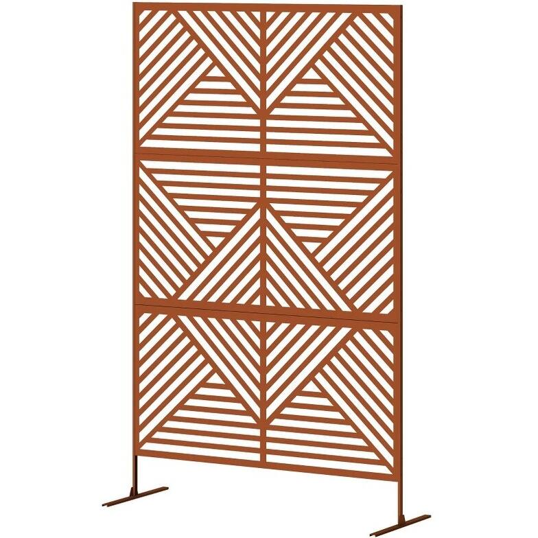 GDFStudio - Avery Modern Outdoor Steel Decorative Privacy Screen and Trellis Panel - 78"H