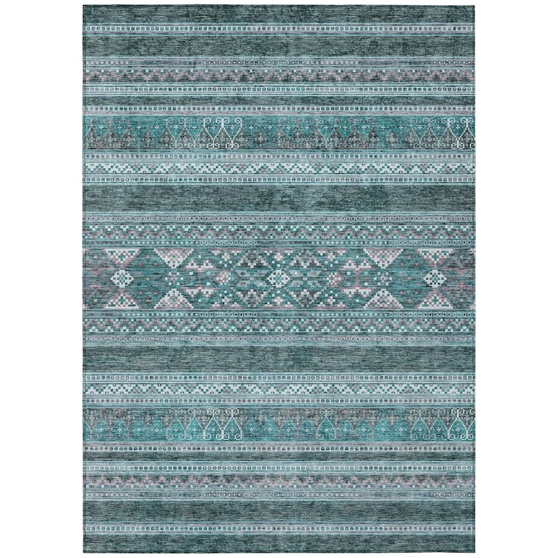 Machine Washable Indoor/ Outdoor Chantille Boho Tribal Rug