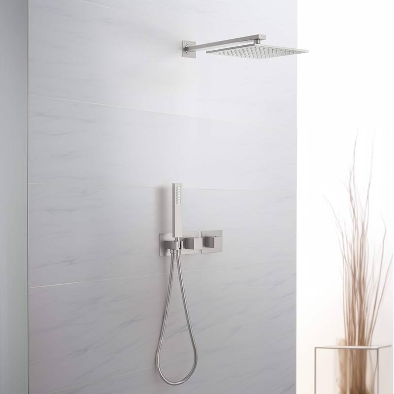 Cube 2 Function Thermostatic Shower System With Rough In Valve