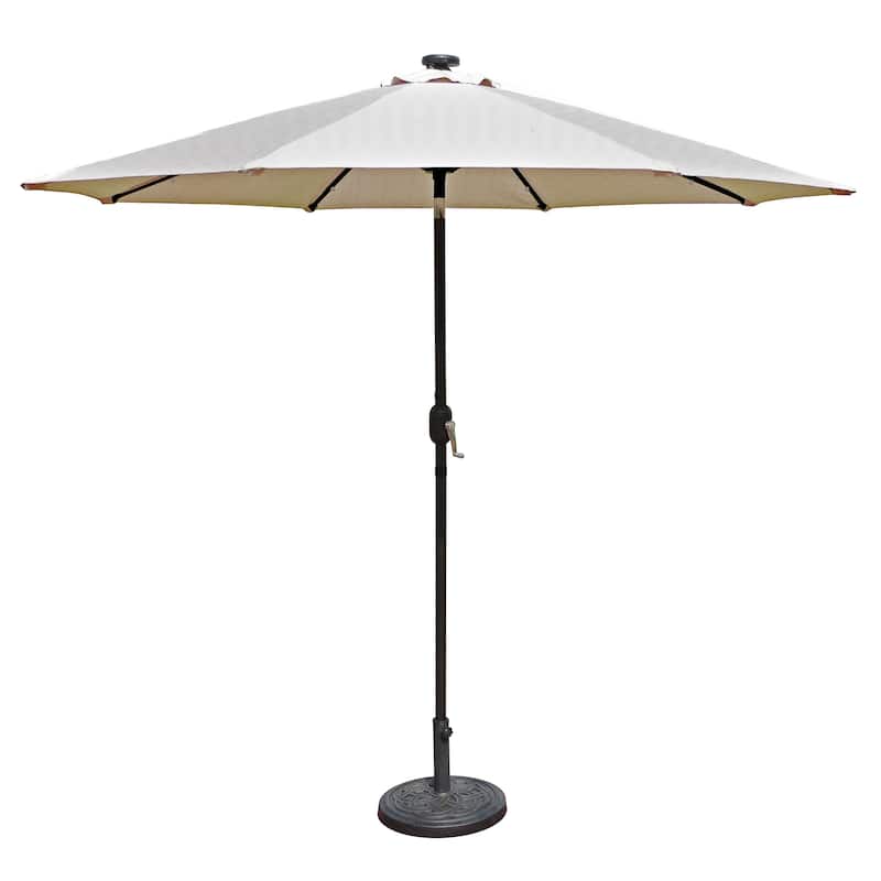 Mirage Fiesta 9-ft Octagonal Market Umbrella with Solar LED Lights