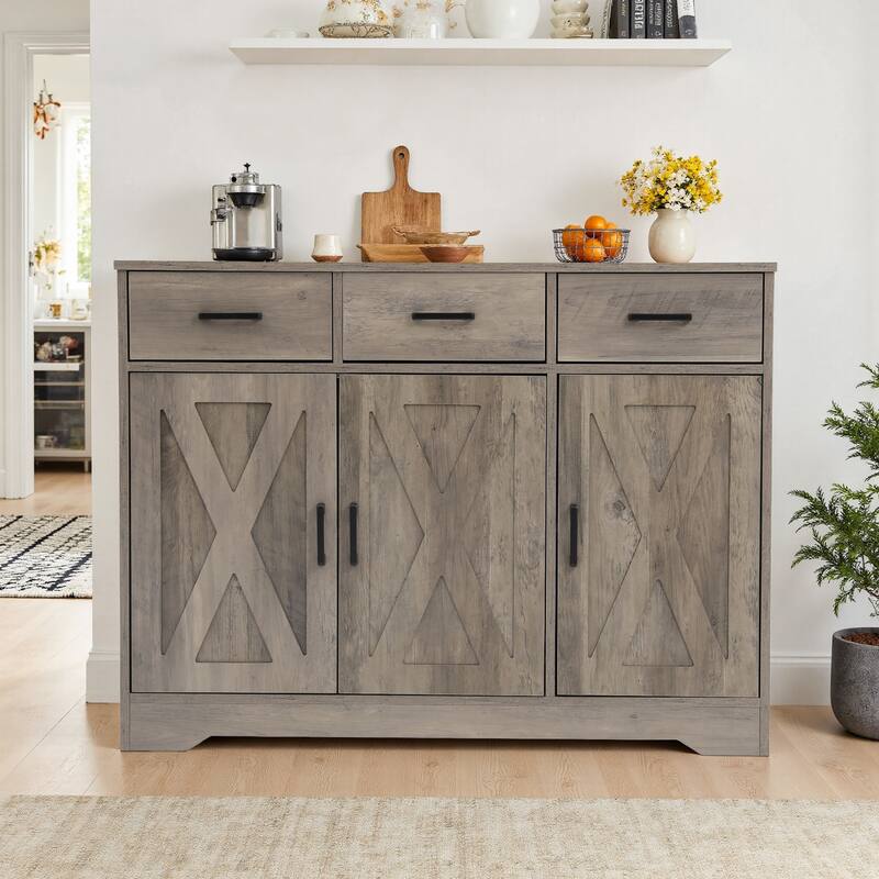 Traditional 3 Drawer Sideboard Storage Cabinet