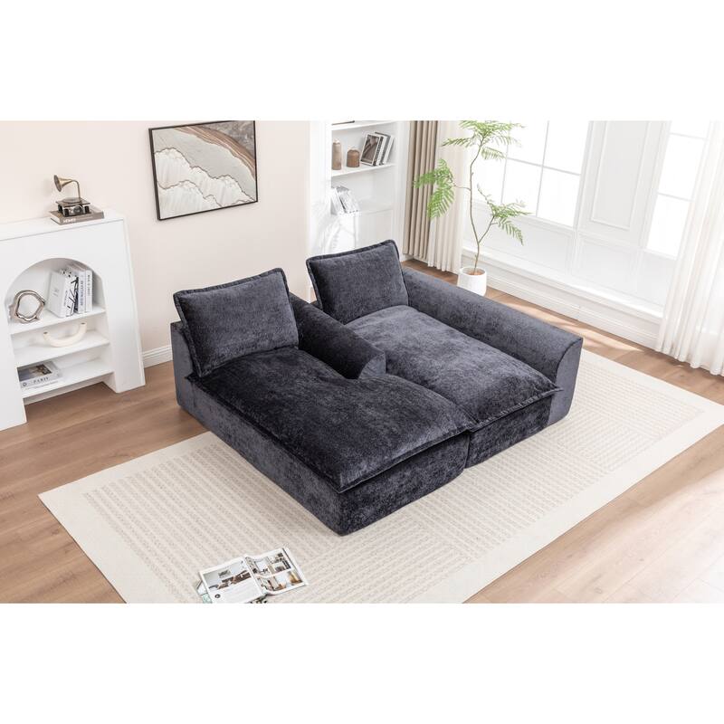 103" L-Shaped Cloud Sectional Sofa with Chaise, Upholstered Boneless Couches for Living Room, Modern Modular Chenille Sofa