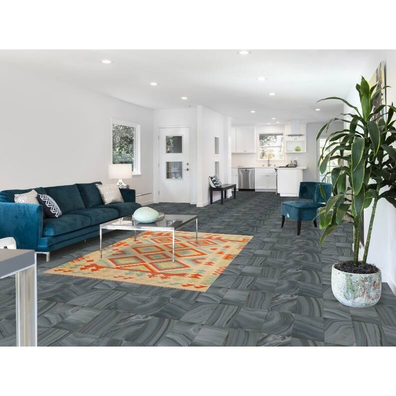 Hand Woven Oriental 100% Wool Carpet Southwestern Geometric Multi-Colored Kilim Area Rug - 6' 10'' X 4' 9''