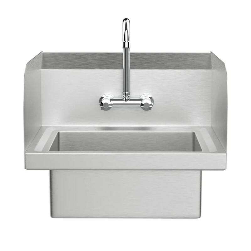 Wall Mount Stainless Steel Hand Wash Sink Heavy Duty with Faucet