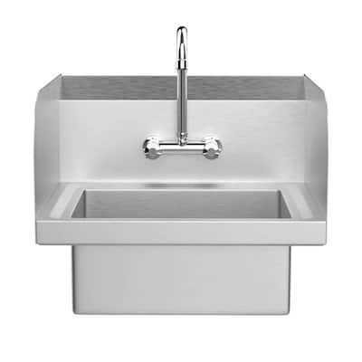Wall Mount Stainless Steel Hand Wash Sink Heavy Duty with Faucet